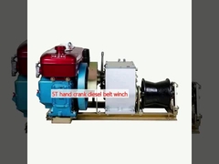 5T hand crank diesel belt winch