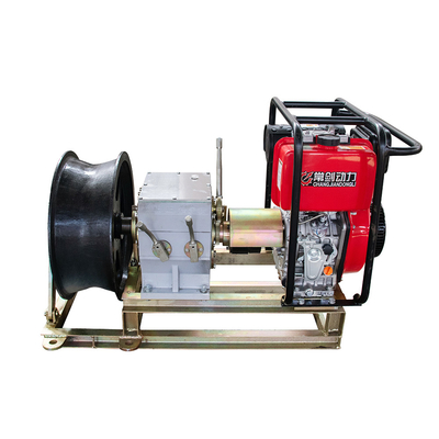 Single Drum Engine Driven Winch 110v Cable Pulling Winch 10 Ton Cable Puller