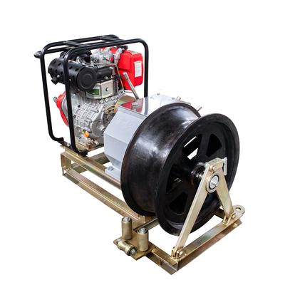 Single Drum Engine Driven Winch 110v Cable Pulling Winch 10 Ton Cable Puller