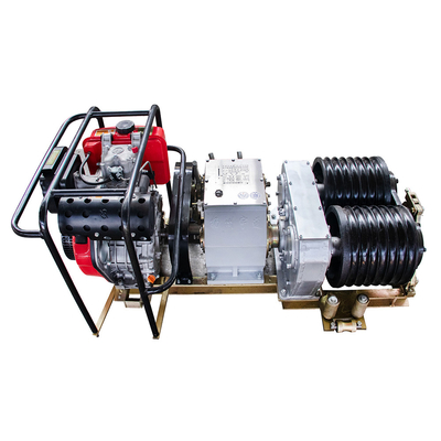 Double Drum Engine Powered Winch 47Kn Underground Cable Winch Machine