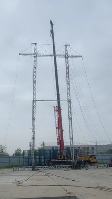 Aluminum Alloy Frame Inner Suspended Gin Pole For Towers 119KN