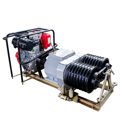 Double Drum Engine Powered Winch 47Kn Underground Cable Winch Machine