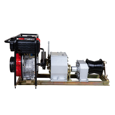 8T Diesel Cable Pulling Winch 8000kgs Cable Winch Pullers Diesel Shaft Driven